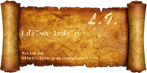 Léva Irén névjegykártya